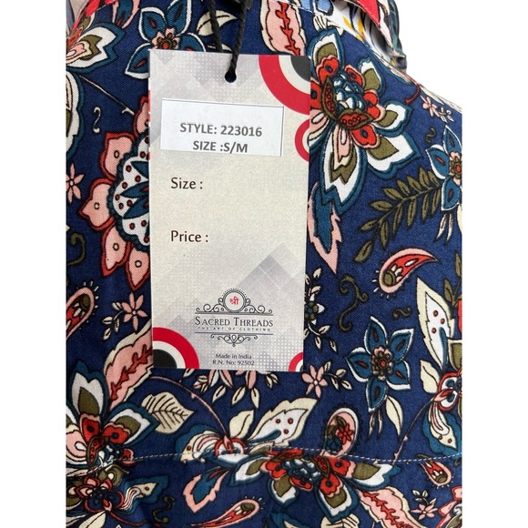 NWT Colorful Lightweight Blouse Loose Fitting Sacred Threads Sz S/M - Picture 3 of 9